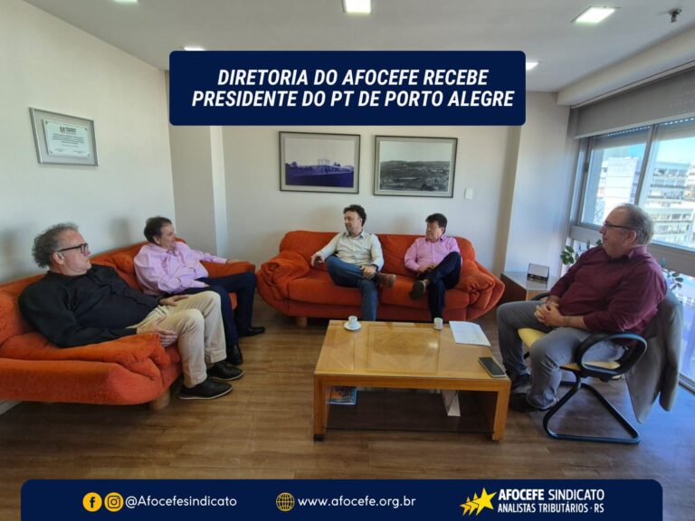 Diretoria do Afocefe Sindicato recebe o presidente do PT de Porto Alegre